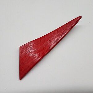 Red Geometric Acrylic Brooch Pin Vintage 80s Style Statement Accessory For Women